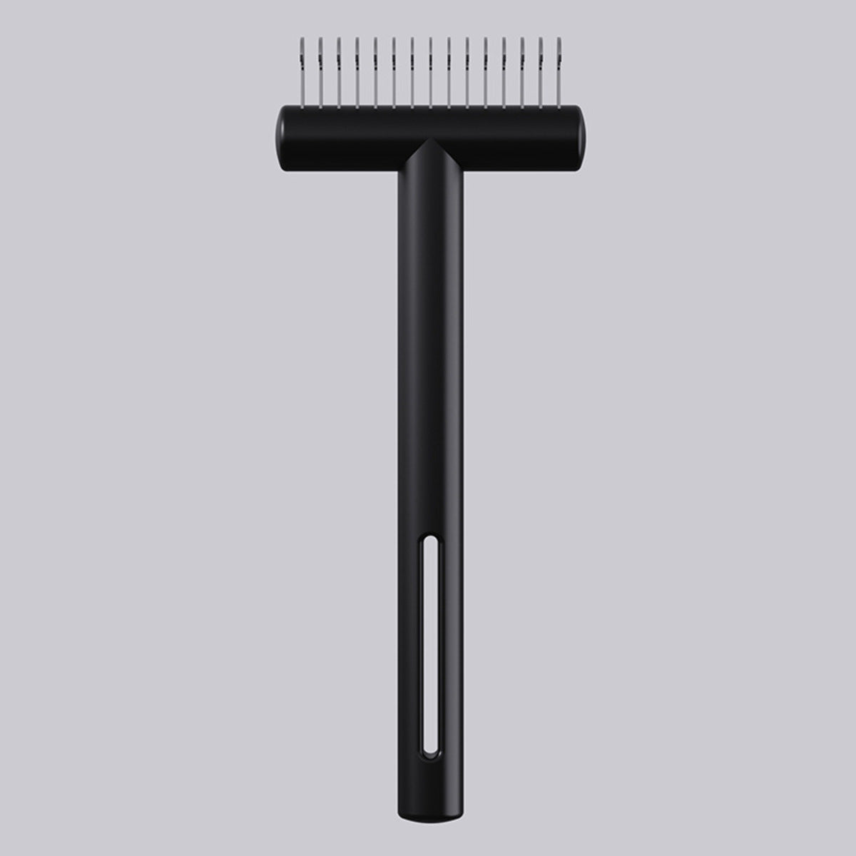 Safe-Edge Undercoat Rake in Black, stainless steel deshedding comb for double-coated dogs
