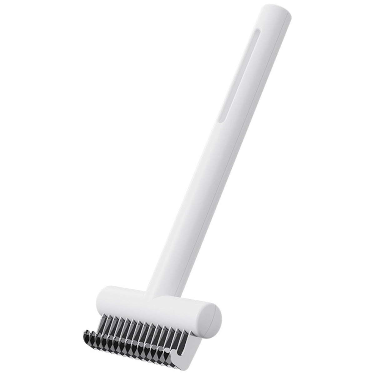 Safe-Edge Undercoat Rake in White, stainless steel deshedding comb for double-coated dogs
