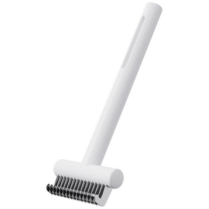 Safe-Edge Undercoat Rake in White, stainless steel deshedding comb for double-coated dogs